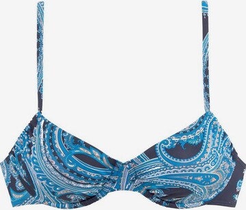 LASCANA Tričkové Bikinový top 'Boho' - Modrá: predná strana