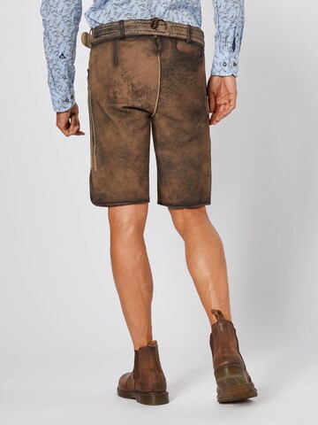 MARJO Regular Trachtenlederhose 'ANTON' in Braun