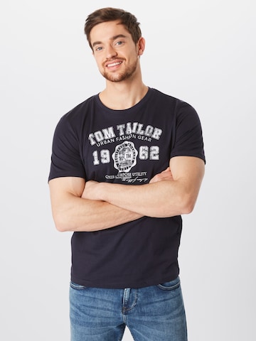 Coupe regular T-Shirt TOM TAILOR en bleu : devant