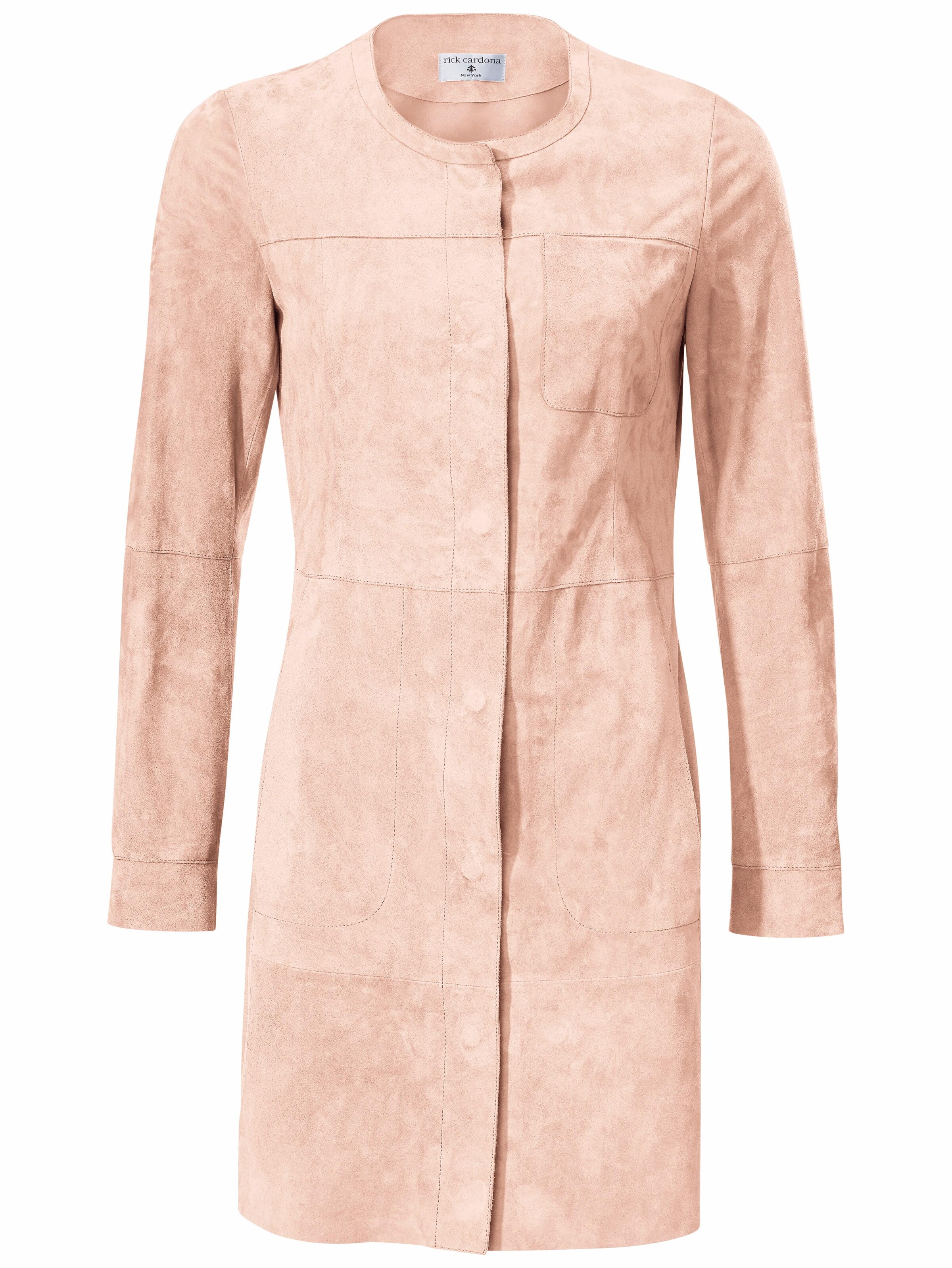 heine - Ledermantel, Ziegenvelours in rosé