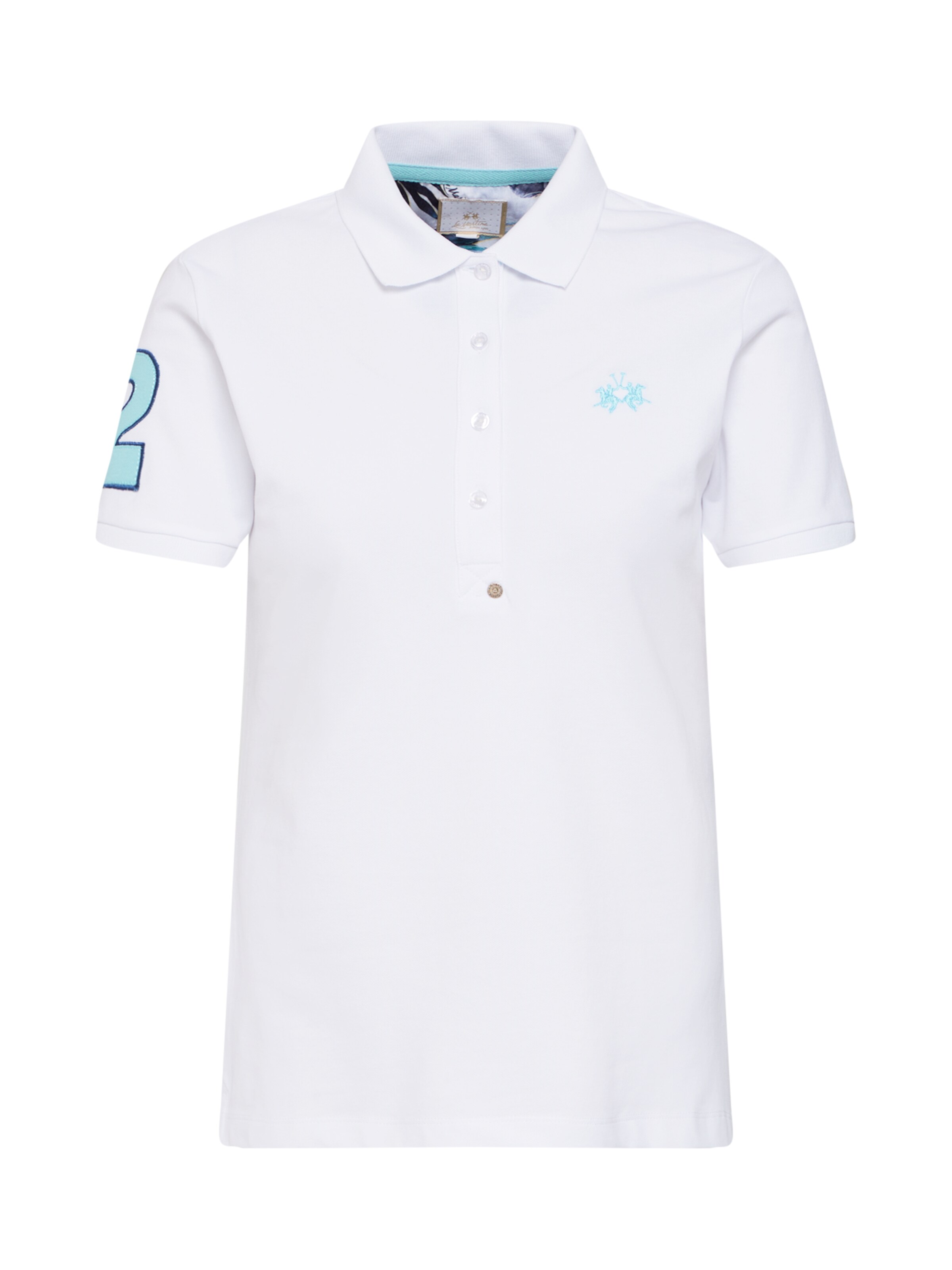 La Martina - Shirt 'WOMAN POLO PIQUET STRETCH' in weiß