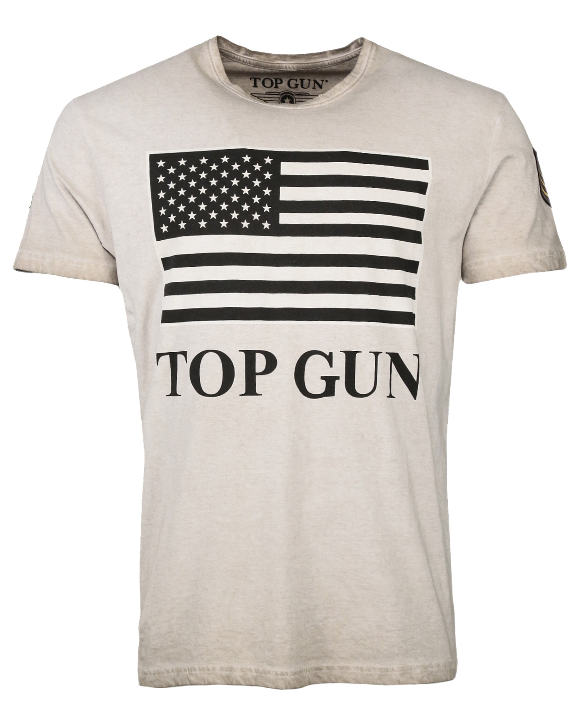 TOP GUN Shirt ' Search ' in Beige: voorkant