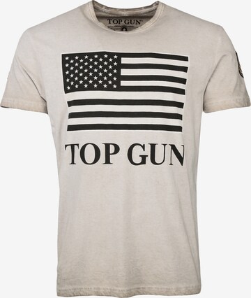 TOP GUN Shirt ' Search ' in Beige: front