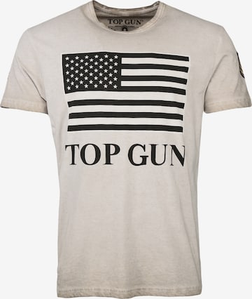 TOP GUN Shirt ' Search ' in Beige: voorkant