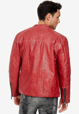 Redbridge Bikerjacke mit rockiger Steppung in Rot