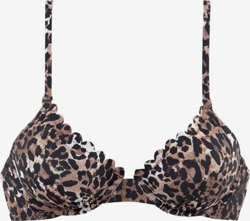 LASCANA T-Shirt Bikinitop 'Lexa' in Braun: predná strana