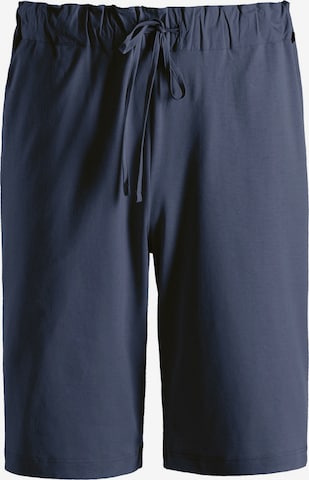 Hanro Pajama Pants ' Day & Night ' in Blue: front