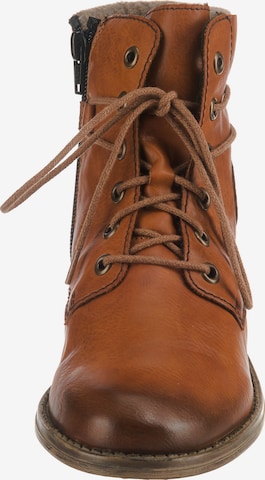 Rieker Lace-Up Ankle Boots in Brown