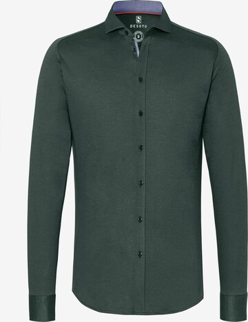 DESOTO Slim fit Button Up Shirt in Green: front