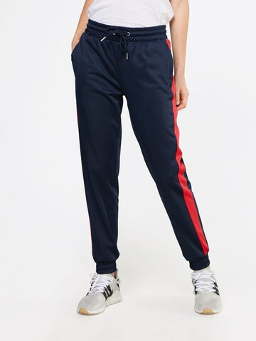 Urban Classics Tapered Broek 'Cuff Track' in Blauw: voorkant
