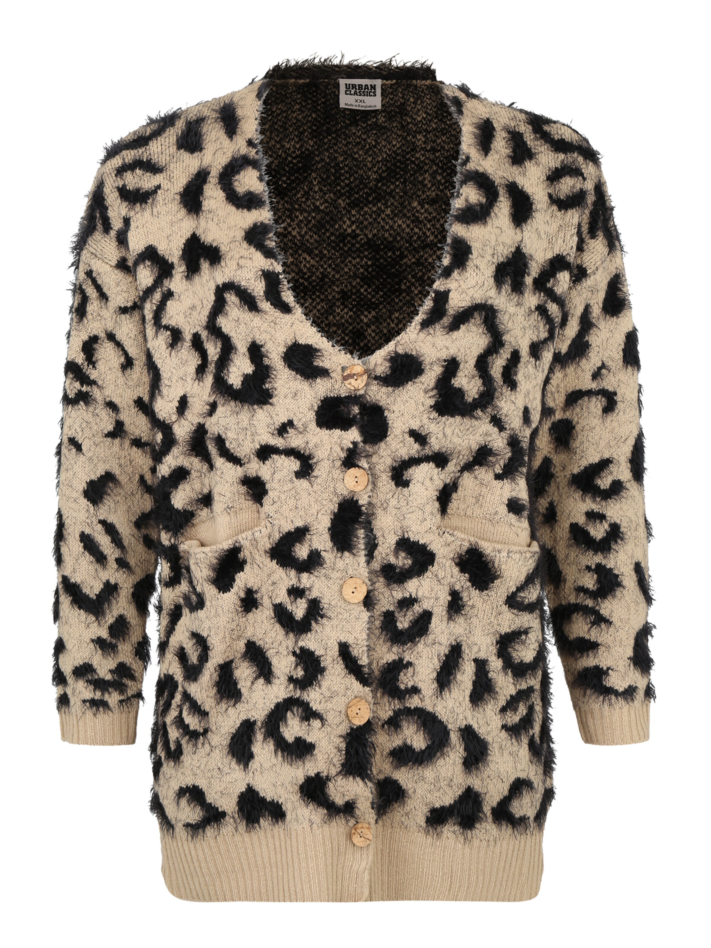 Urban Classics Curvy - Gebreid vest 'Ladies Leo' in de kleur Beige