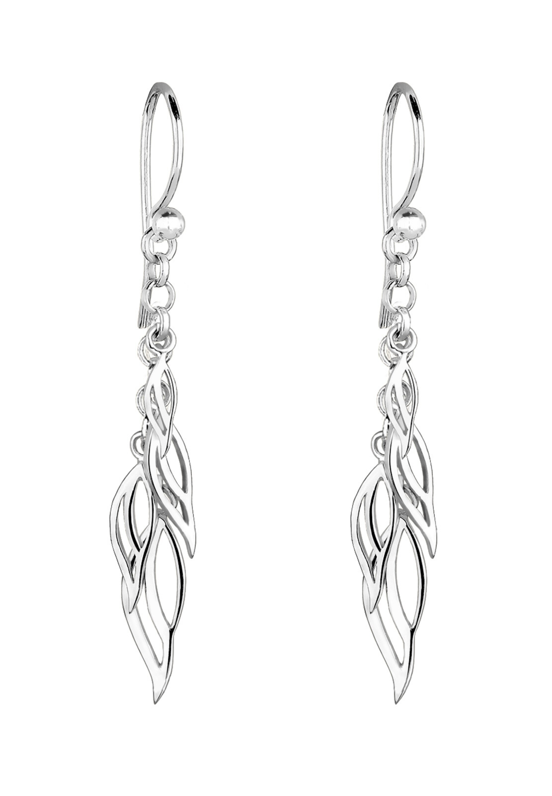 Boucles d'oreilles 'Blatt' ELLI en argent : devant
