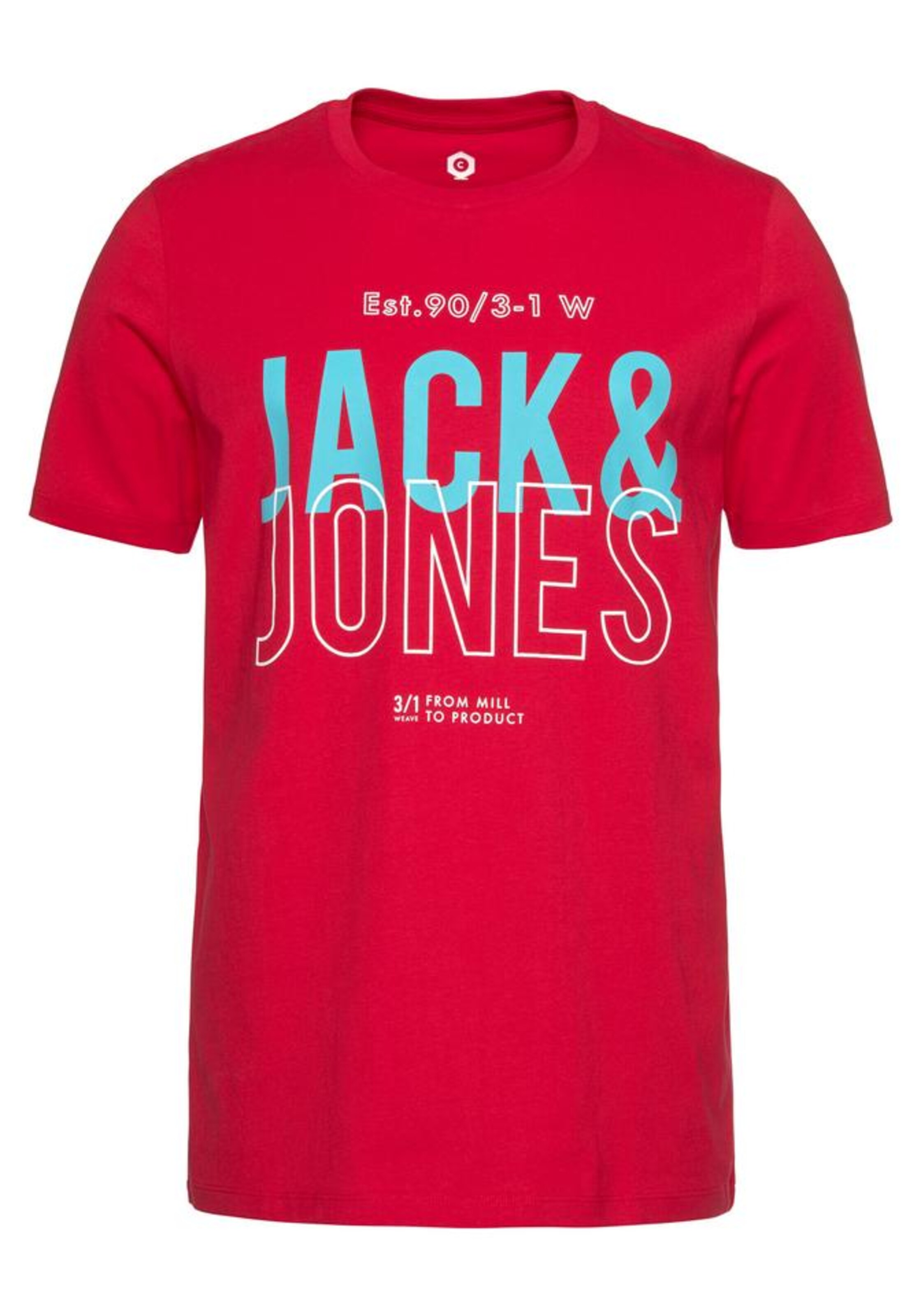 JACK & JONES T-Shirt 'KOMPO TEE' in Rot: Vorderseite