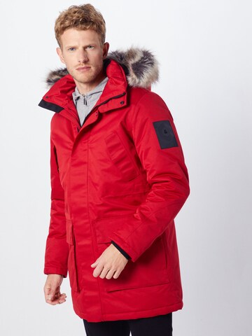 JACK & JONES Zimska jakna | rdeča barva: sprednja stran