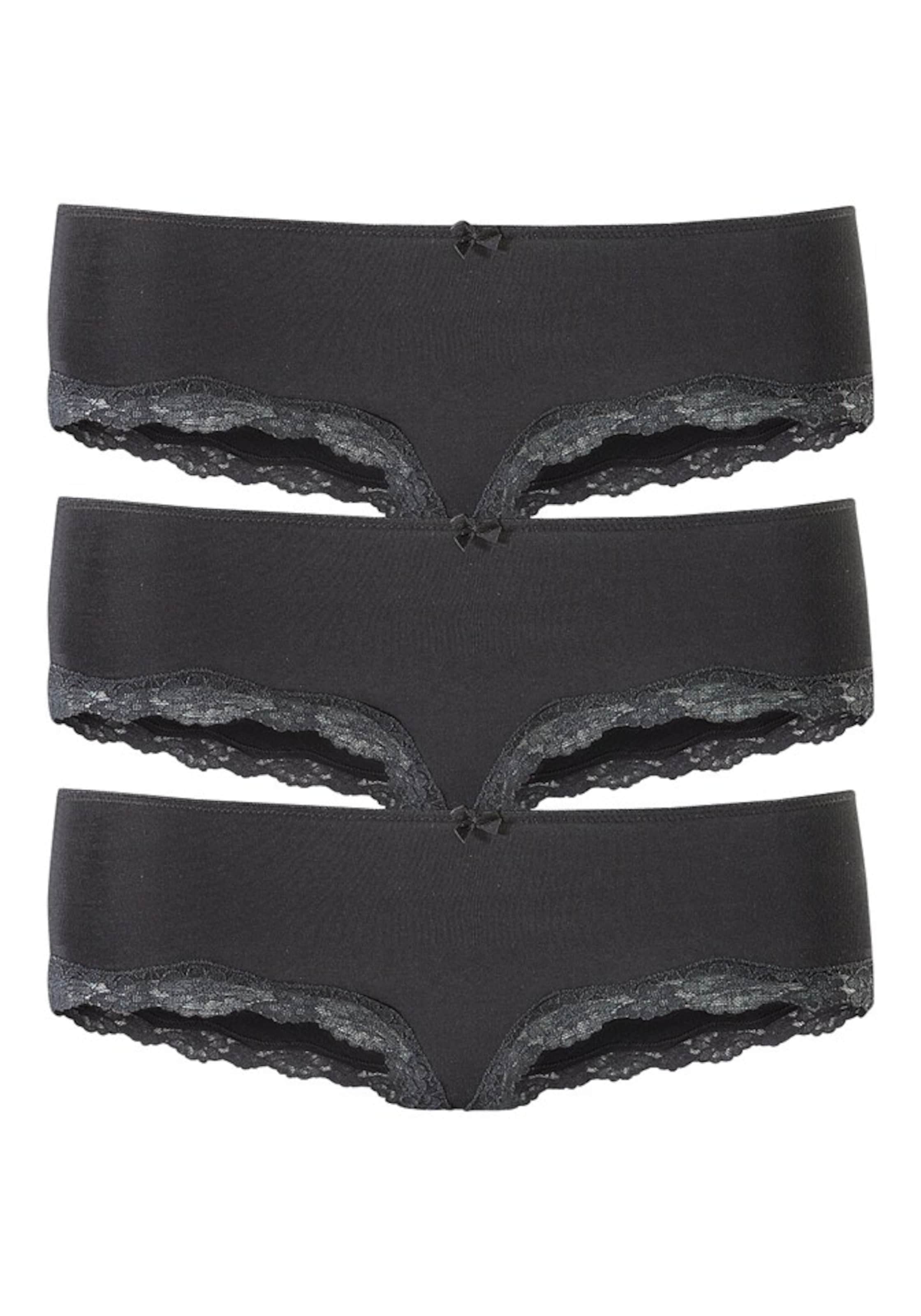 LASCANA Boyshorts in Black: front