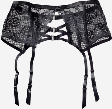 PETITE FLEUR GOLD Garter Belt in Black: front