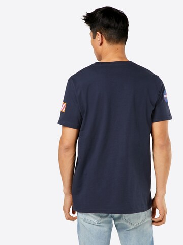 ALPHA INDUSTRIES - Camiseta 'Nasa' en azul: atrás