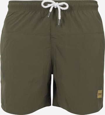 Pantaloncini da bagno 'Block Swim' di Urban Classics in verde: frontale