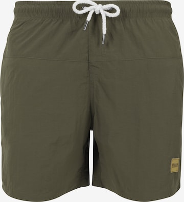 Urban ClassicsKupaće hlače 'Block Swim' - zelena boja: prednji dio