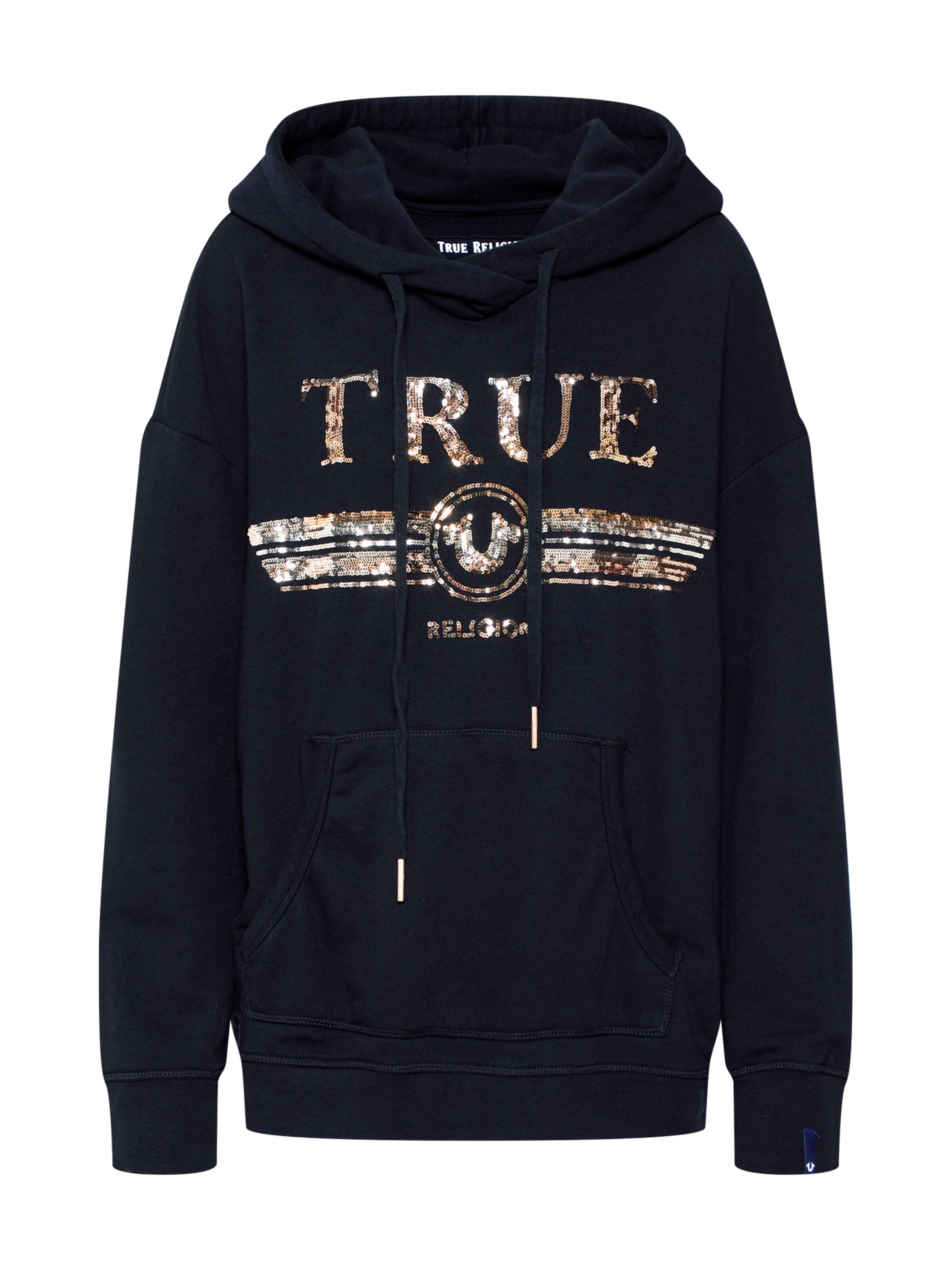True Religion - Sweatshirt 'HODDY SEQUIN PAILETTE' in de kleur Goud