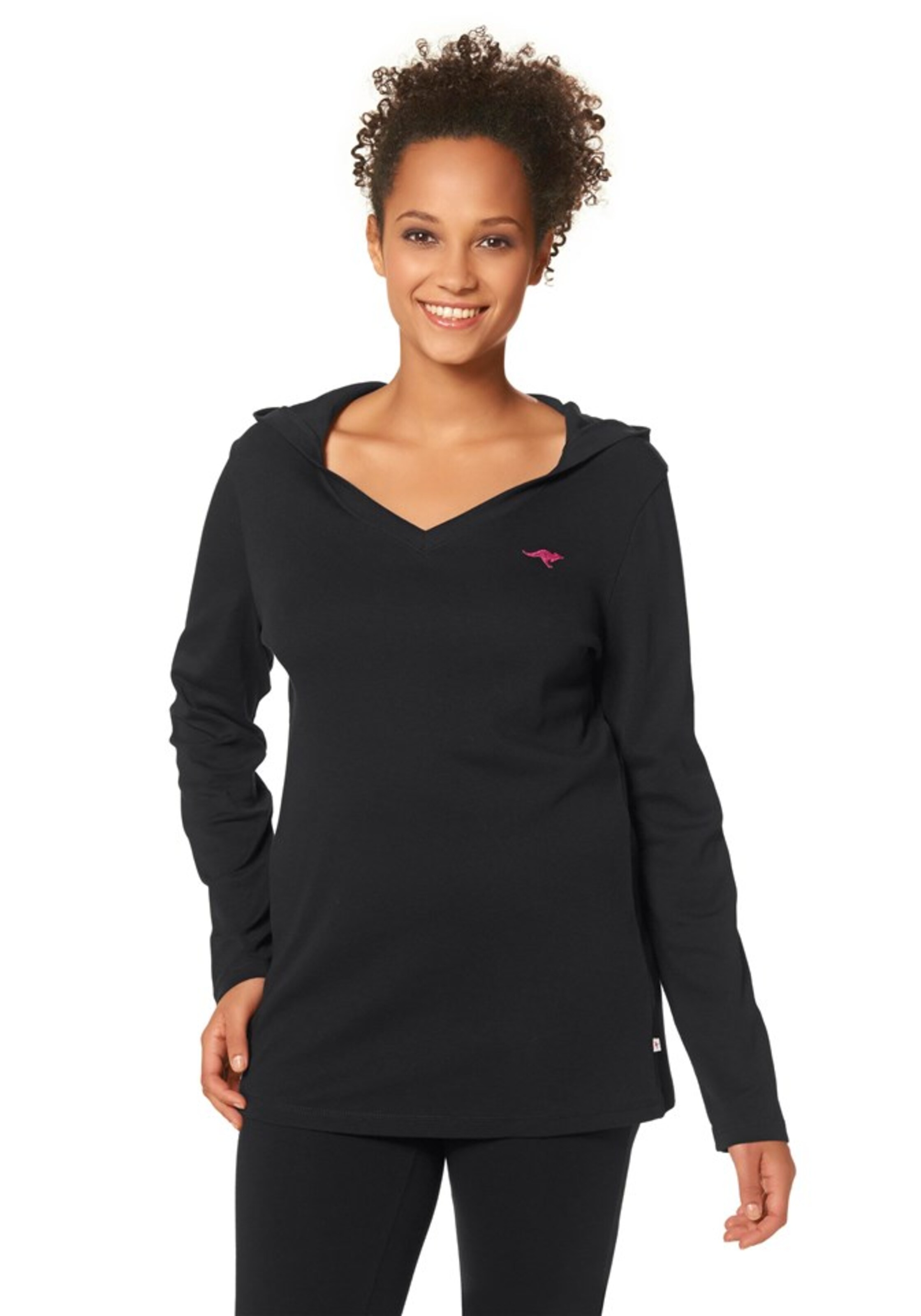 KangaROOS Langarmshirt in Schwarz: Vorderseite