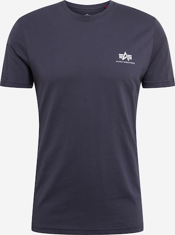 ALPHA INDUSTRIES Tričko 'Basic T Small Logo' – modrá: přední strana