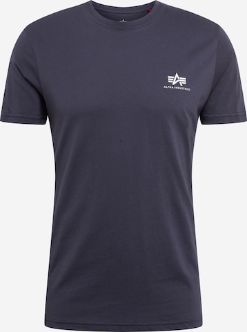 ALPHA INDUSTRIES Regular fit Shirt 'Basic T Small Logo' in Blauw: voorkant