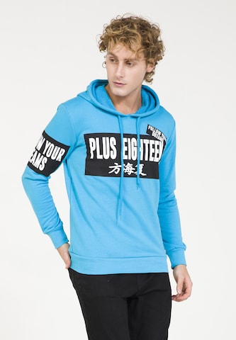 Sweat-shirt PLUS EIGHTEEN en bleu : devant