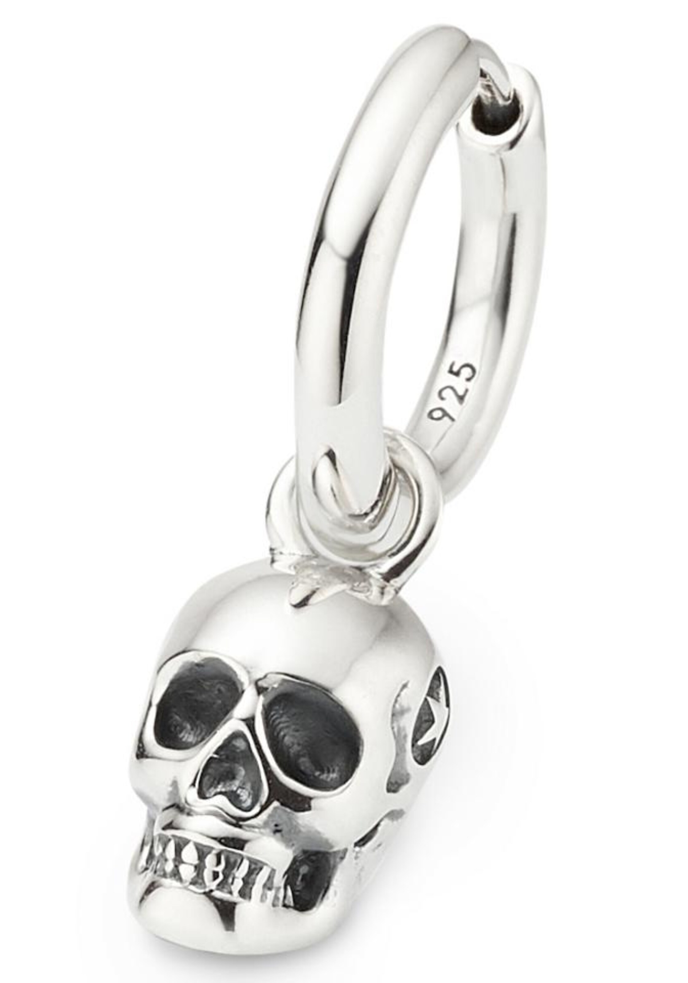 Bruno Banani Earring 'Totenkopf' in Silver: front