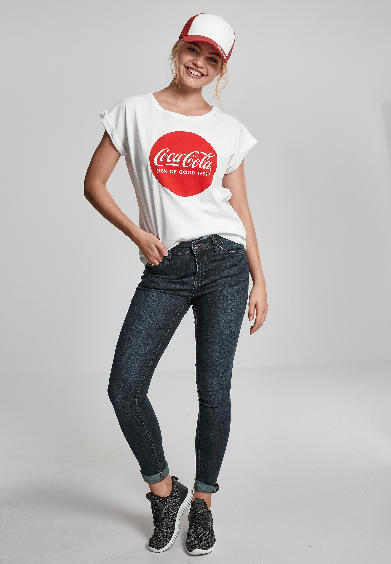 Merchcode T-Shirt Coca Cola in Weiß 