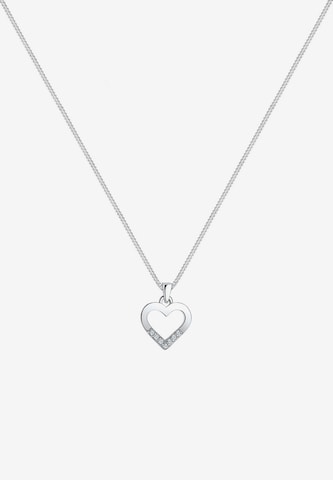 Elli DIAMONDS Ketting 'Herz' in Zilver