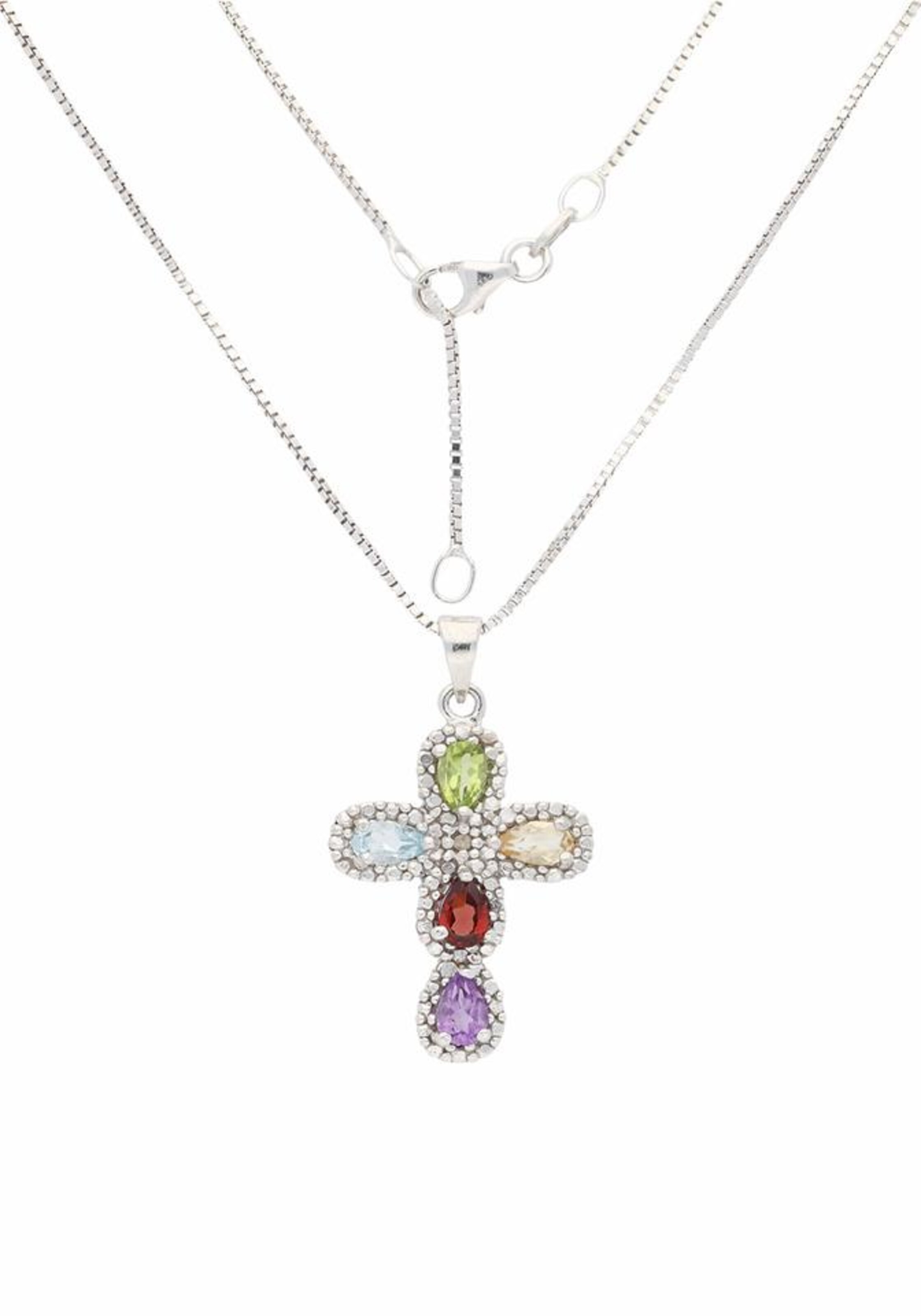FIRETTI Necklace 'Kreuz' in Silver: front