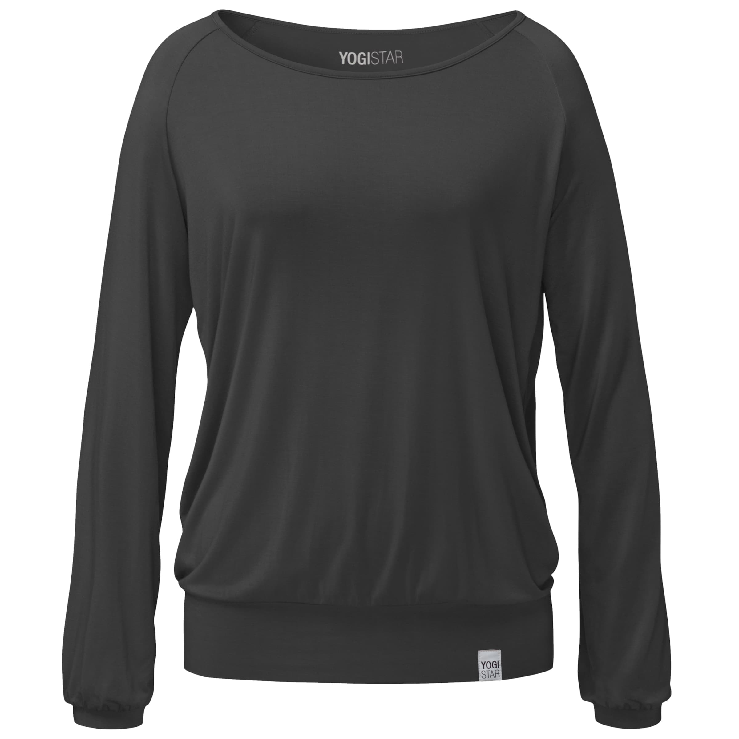 YOGISTAR.COM Longsleeve 'ala' in Grau: Vorderseite