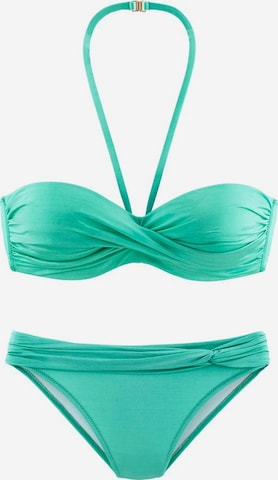 LASCANA Bandeau Bikini in Groen: voorkant