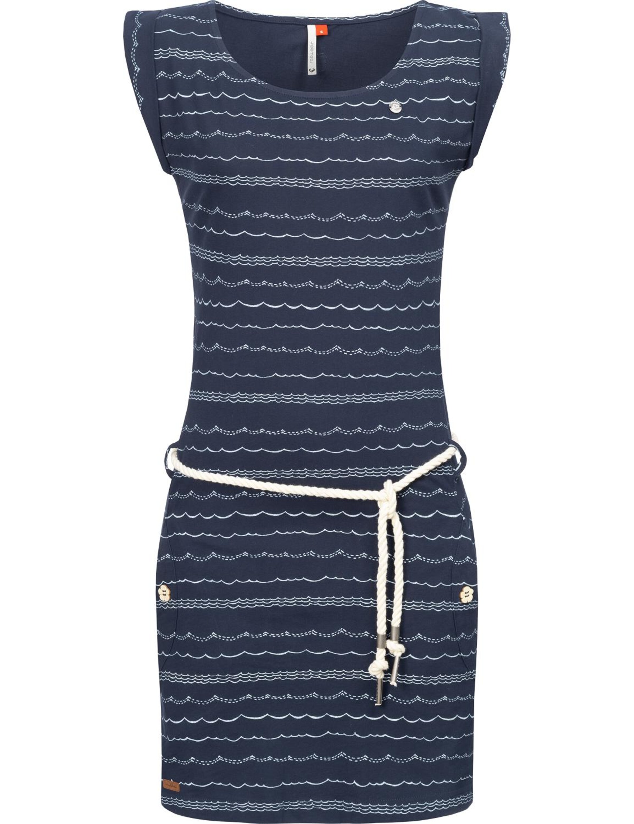Frauen Große Größen Ragwear Sommerkleid 'Tag Waves' in Blau, Weiß - FN32022