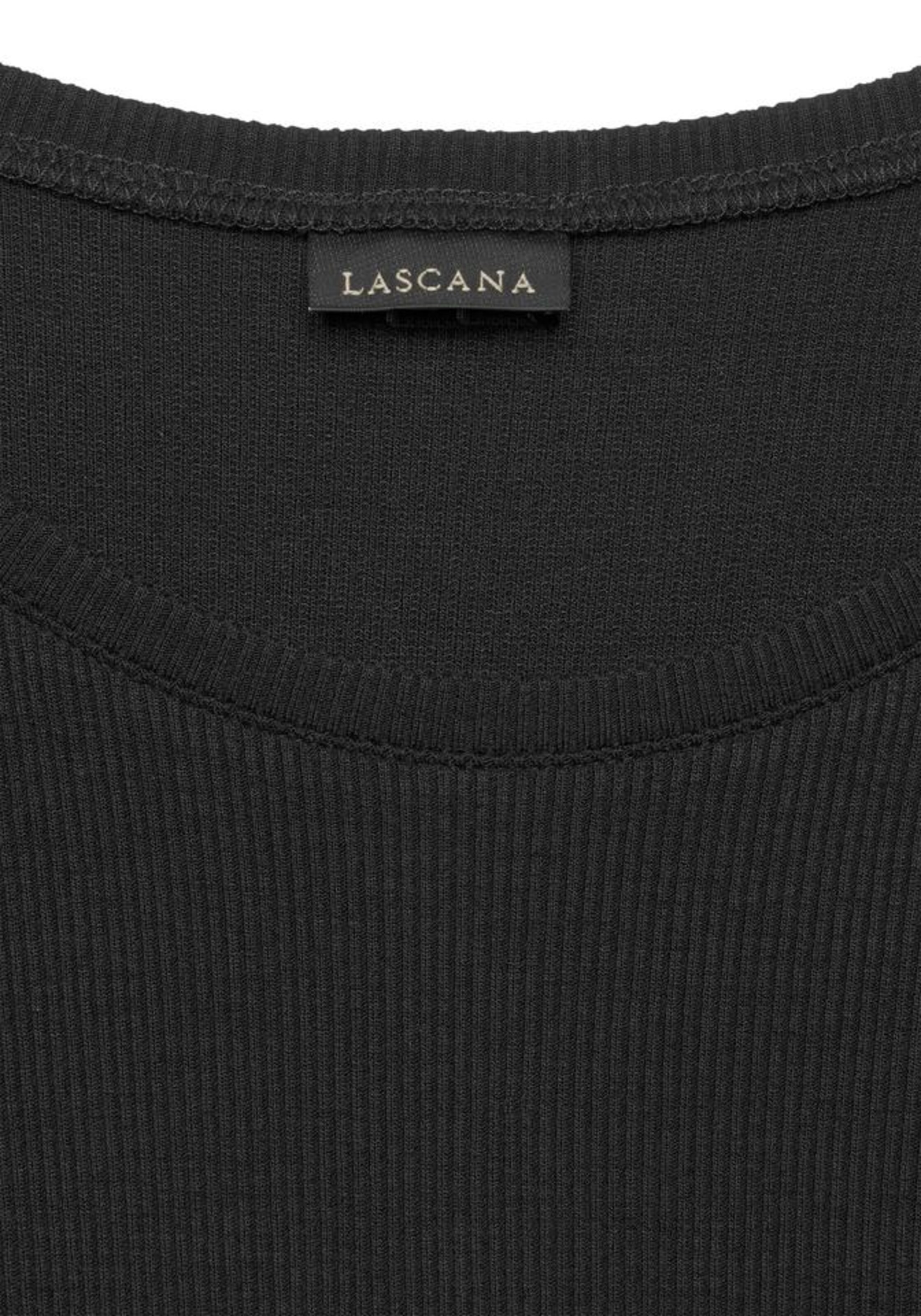 juoda LASCANA Marškinėliai