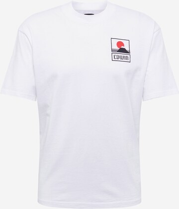 EDWIN Shirt 'Sunset On Mt Fuji TS' in White: front