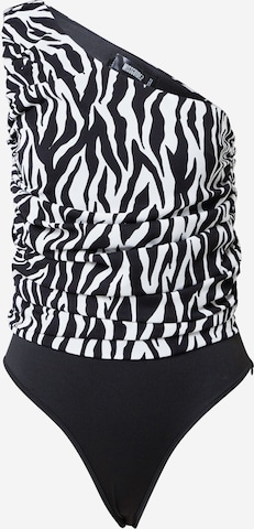 Missguided Shirt body in Zwart: voorkant