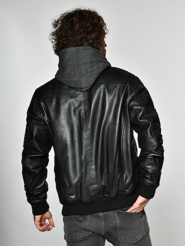 TOP GUN Lederjacke 'TG-1004' in Schwarz