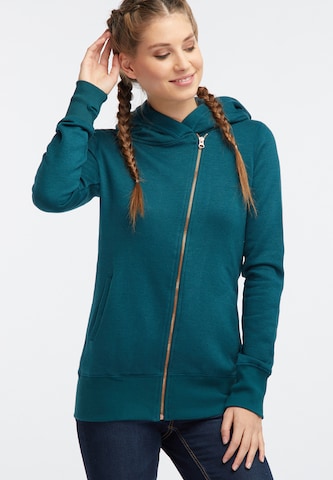 MYMO Zip-Up Hoodie in Green: front