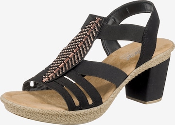 Rieker Sandalen met riem in Zwart: voorkant