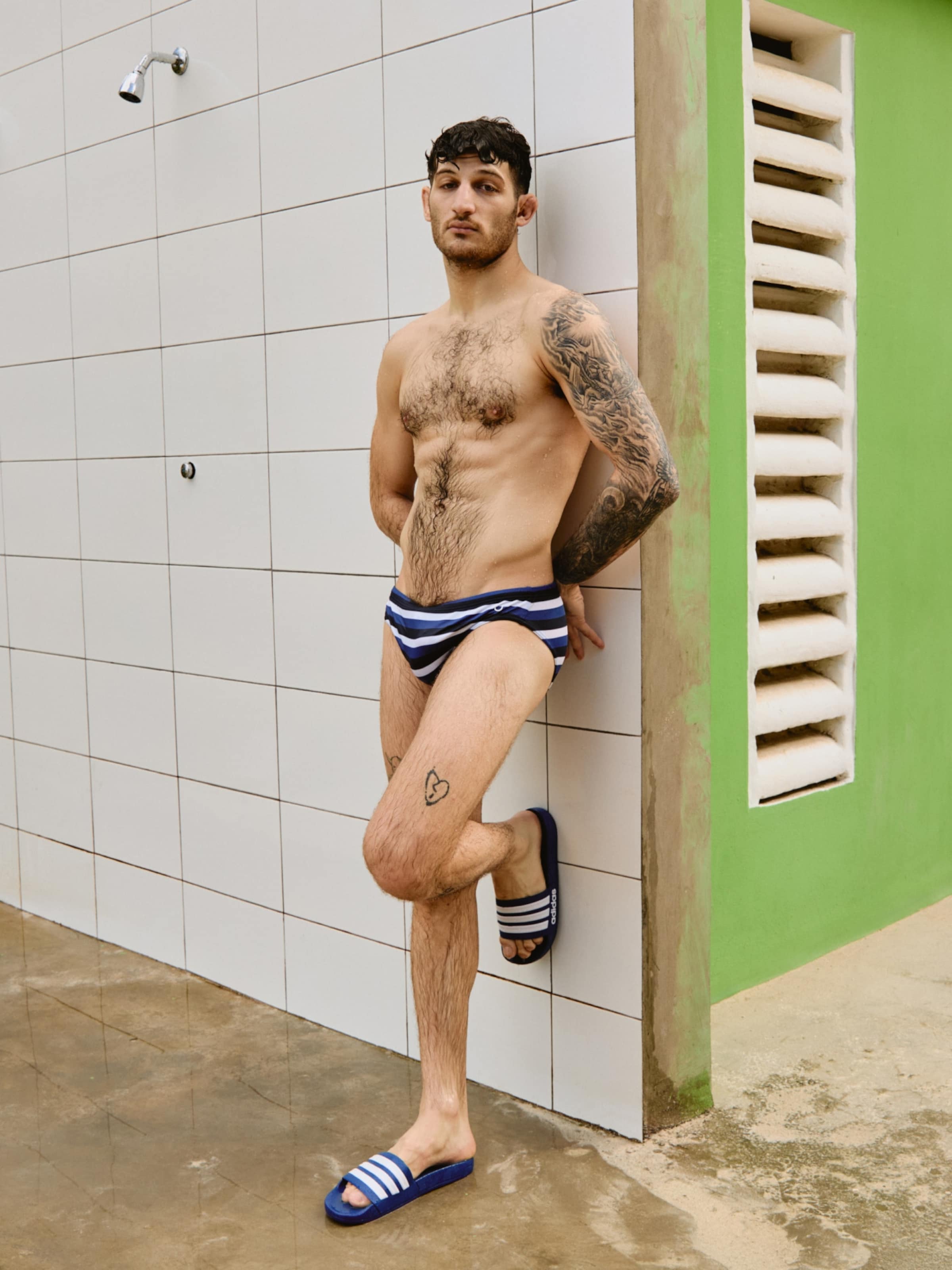 Antonio - Blue Striped Speedo Look