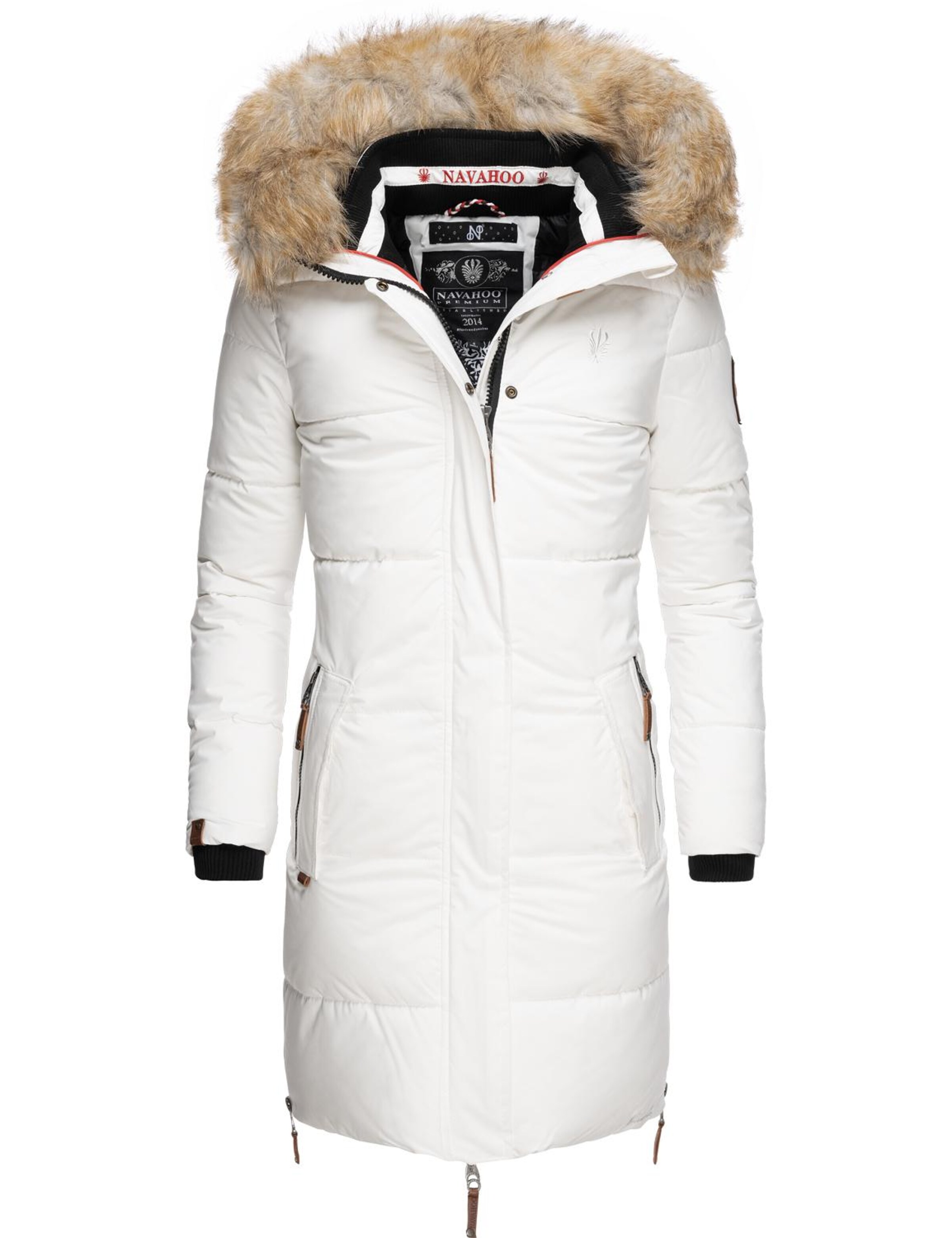 Cappotto invernale 'Halina' di NAVAHOO in bianco: frontale