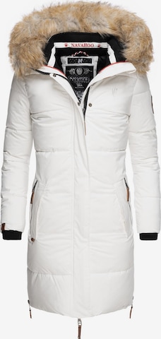 NAVAHOO Χειμερινό παλτό 'Halina' σε λευκό: μπροστά