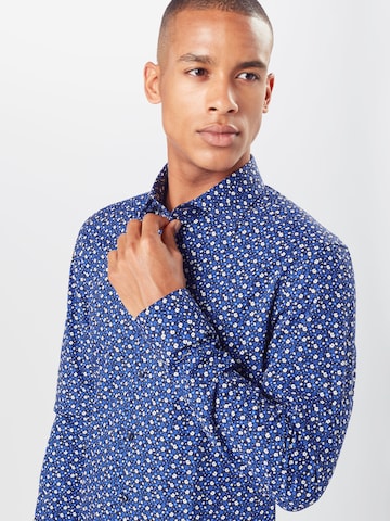 SEIDENSTICKER - Ajuste estrecho Camisa en azul