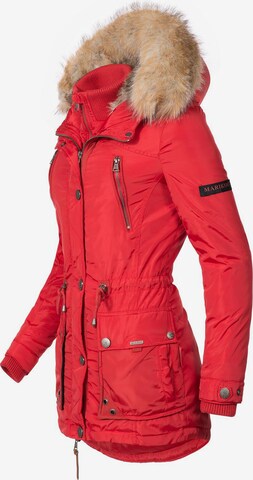 Parka d’hiver 'Grinsekatze' MARIKOO en rouge