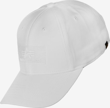 Cappello da baseball di ALPHA INDUSTRIES in bianco: frontale
