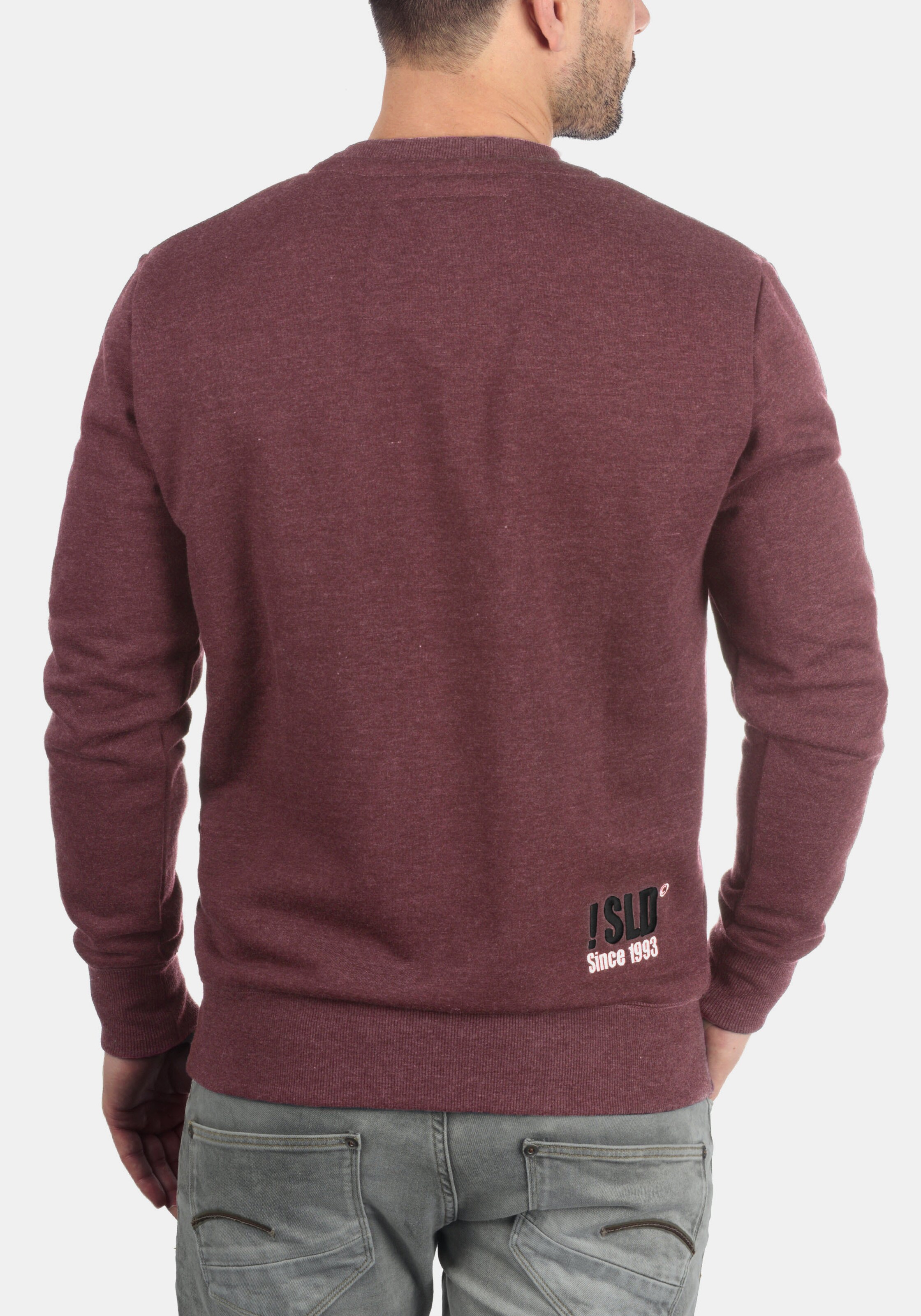 Männer Große Größen  Solid Sweatshirt 'Benn O-Neck' in Rot - PP05022