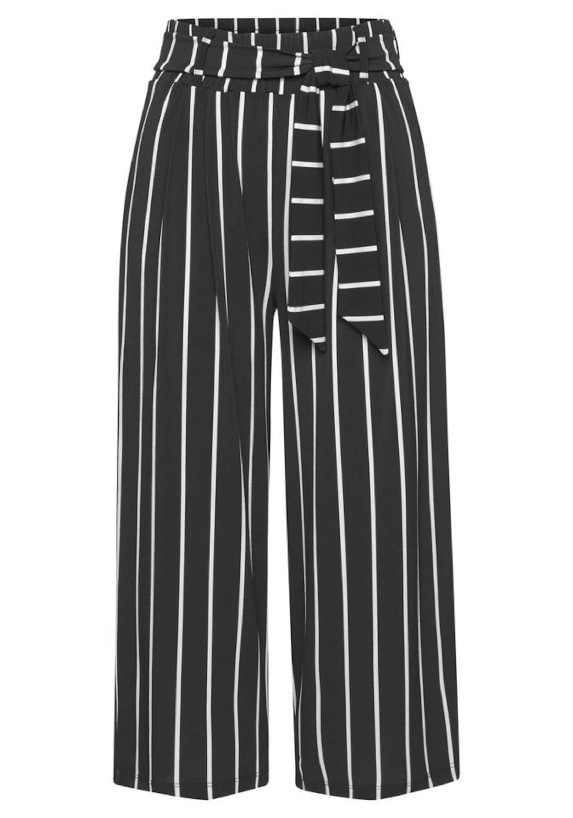 LASCANA - Perna larga Calças com pregas em preto: frente