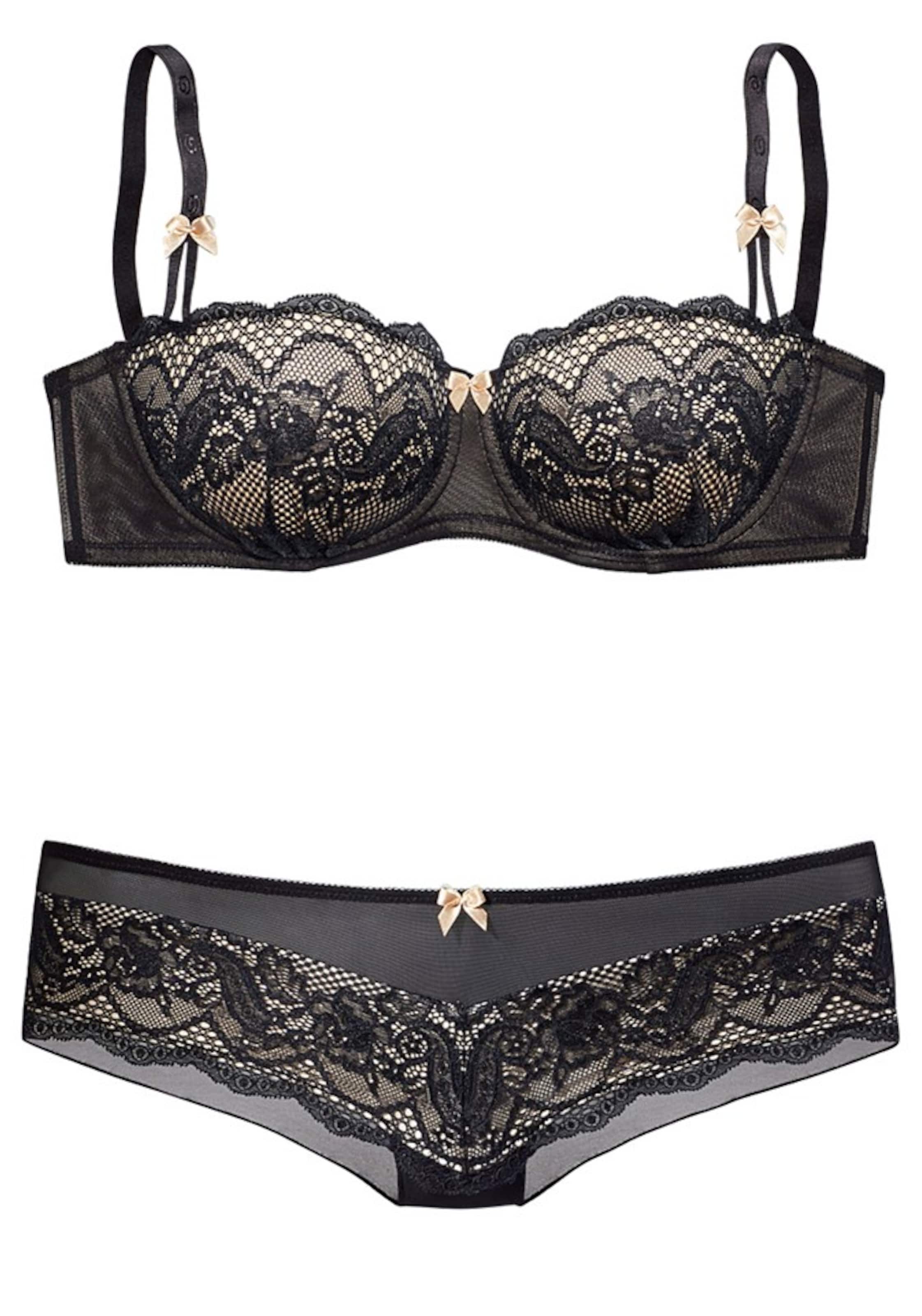 s.Oliver Μπαλκονέ Σετ εσωρούχων σε μαύρο: μπροστά